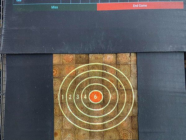 Projected axe throwing targets at MO AXE CO in Moberly